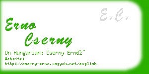 erno cserny business card